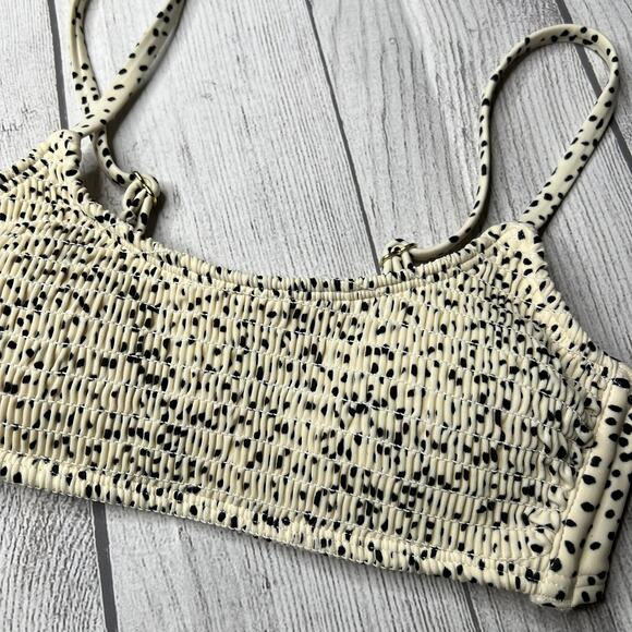 Target Xhilaration Dalmatian Print Smocked Bandeau Bikini Swim Top Sz Small NWT - Picture 4 of 8